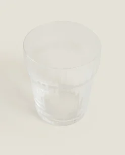 Glass Tumbler With Line Design