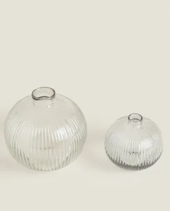 Glass Vase With Lines