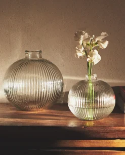 Glass Vase With Lines