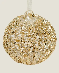 Glittery Glass Christmas Ball Decoration