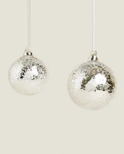 Glittery Glass Christmas Ball Decoration