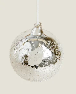 Glittery Glass Christmas Ball Decoration