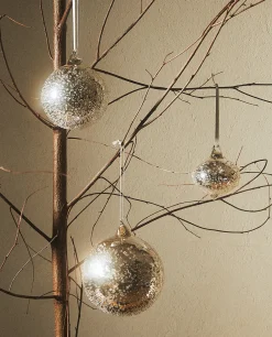 Glittery Glass Christmas Ball Decoration
