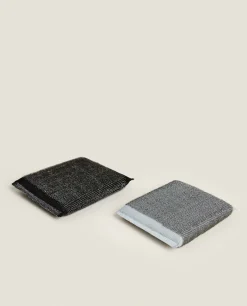 Grey And Black Scrubber (Set Of 2)