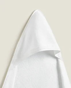 Hooded Baby Towel With Embroidered Border