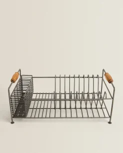 Iron And Acacia Wood Drying Rack