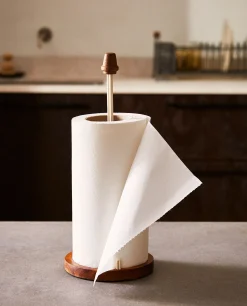 Iron And Wood Paper Towel Holder