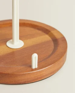 Iron And Wood Paper Towel Holder