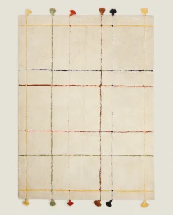 Kids' Check And Tassels Rug