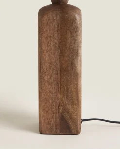 Lamp With Wooden Base