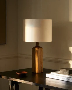 Lamp With Wooden Base