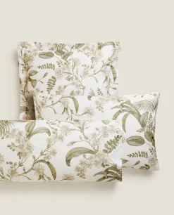 Leaf Print Pillowcase
