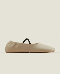 Leather Ballet Flats With A High Vamp