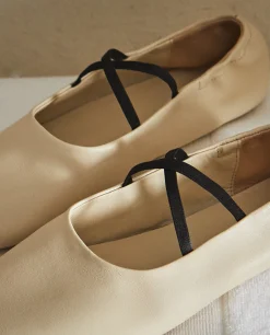 Leather Ballet Flats With A High Vamp
