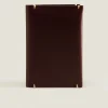 Leather Passport Cover With Topstitching Detail