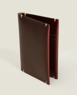 Leather Passport Cover With Topstitching Detail