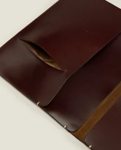 Leather Tablet Case With Topstitching Detail