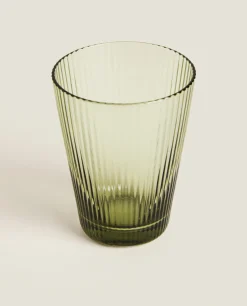 Lined Design Glass Tumbler