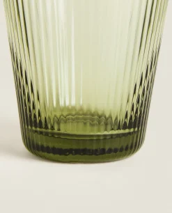 Lined Design Glass Tumbler