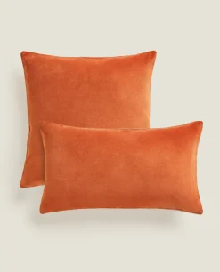 Linen And Velvet Throw Pillow Cover