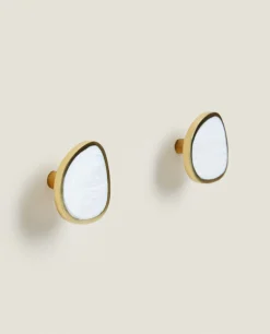 Mother-Of-Pearl Effect Door Knob (Pack Of 2)