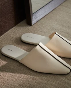 Mule Slippers With Contrasting Detail