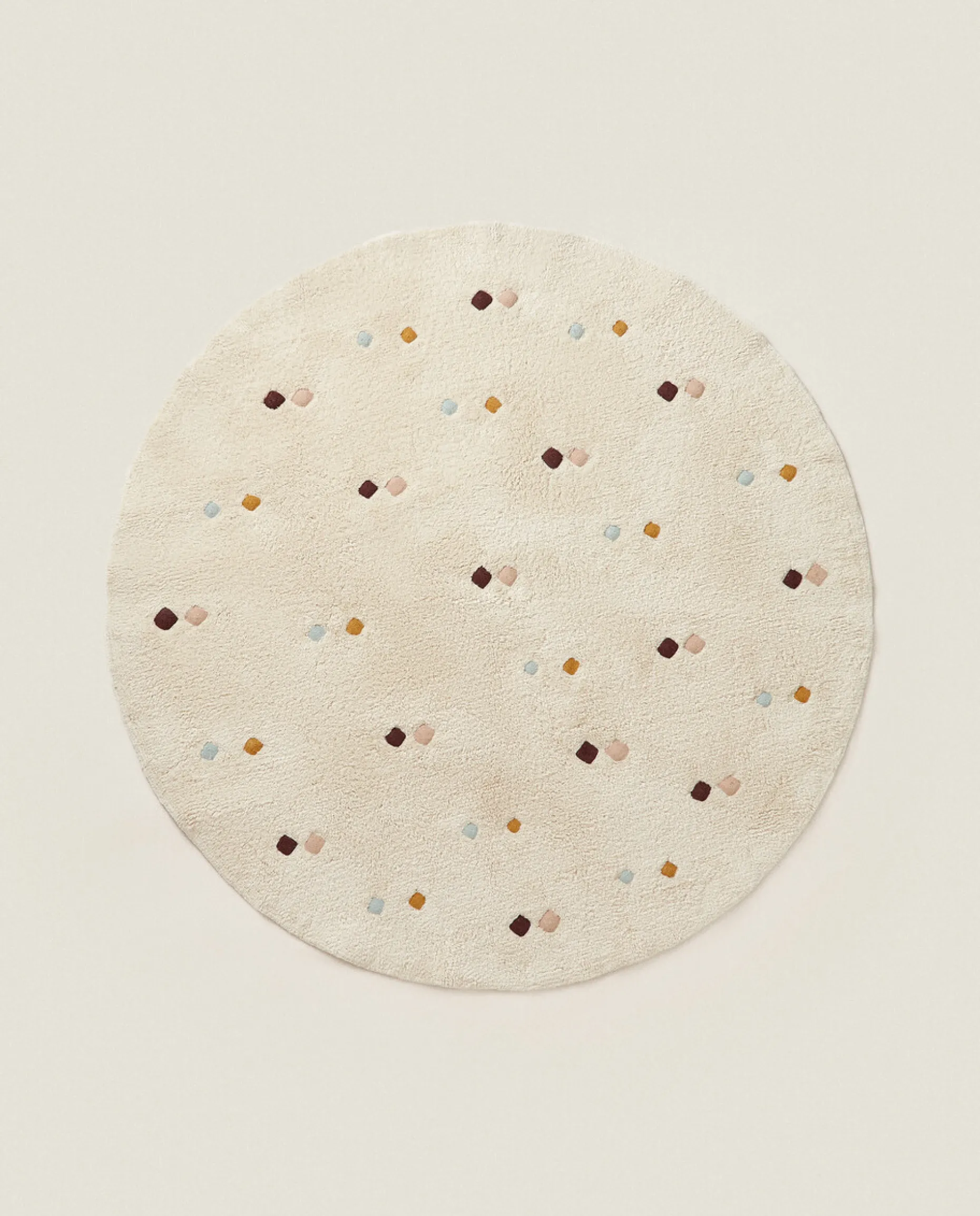 Multicolored Embroidered Check Rug