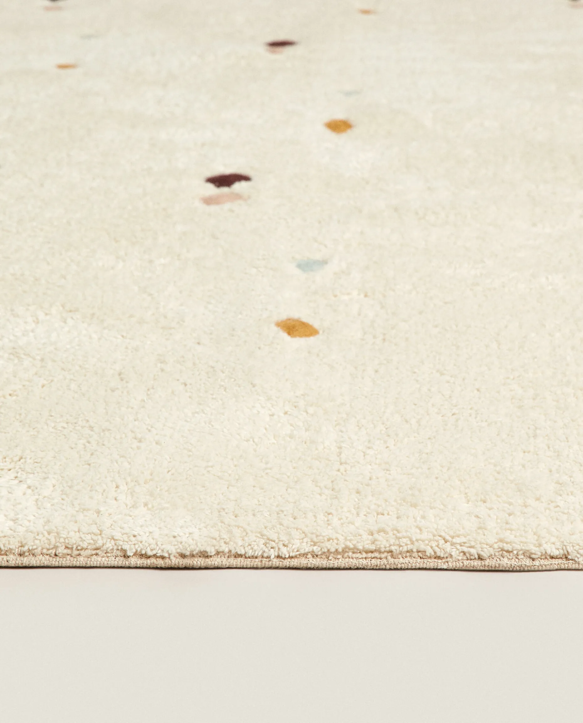 Multicolored Embroidered Check Rug