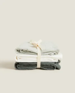 Multicolored Muslin Cloths (Pack Of 3)