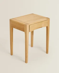 Oak Bedside Table With Drawer