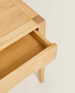 Oak Bedside Table With Drawer