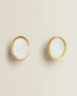 Oval Mother-Of-Pearl Door Knob (Pack Of 2)