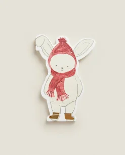 Pack Of Children'S Paper Napkins With Christmas Bunny Rabbit
