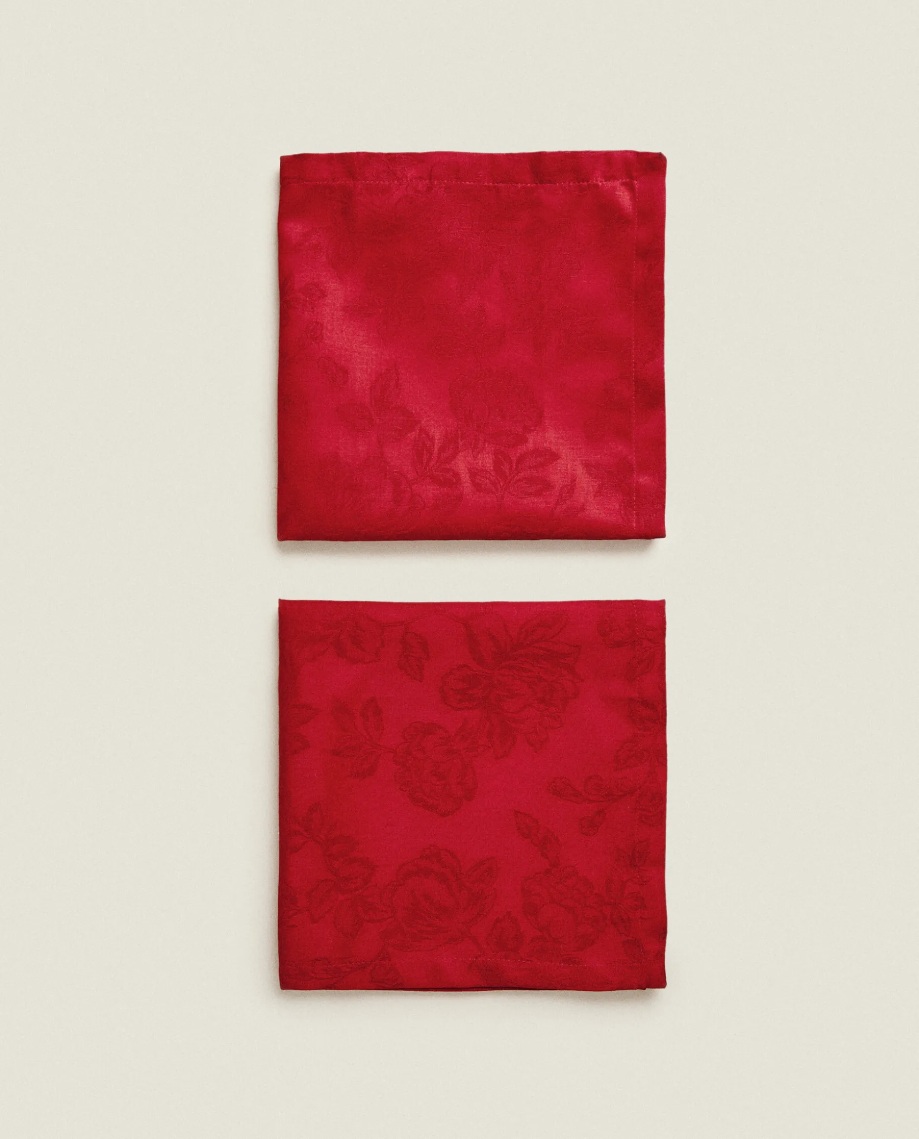 Pack Of Christmas Floral Jacquard Napkins