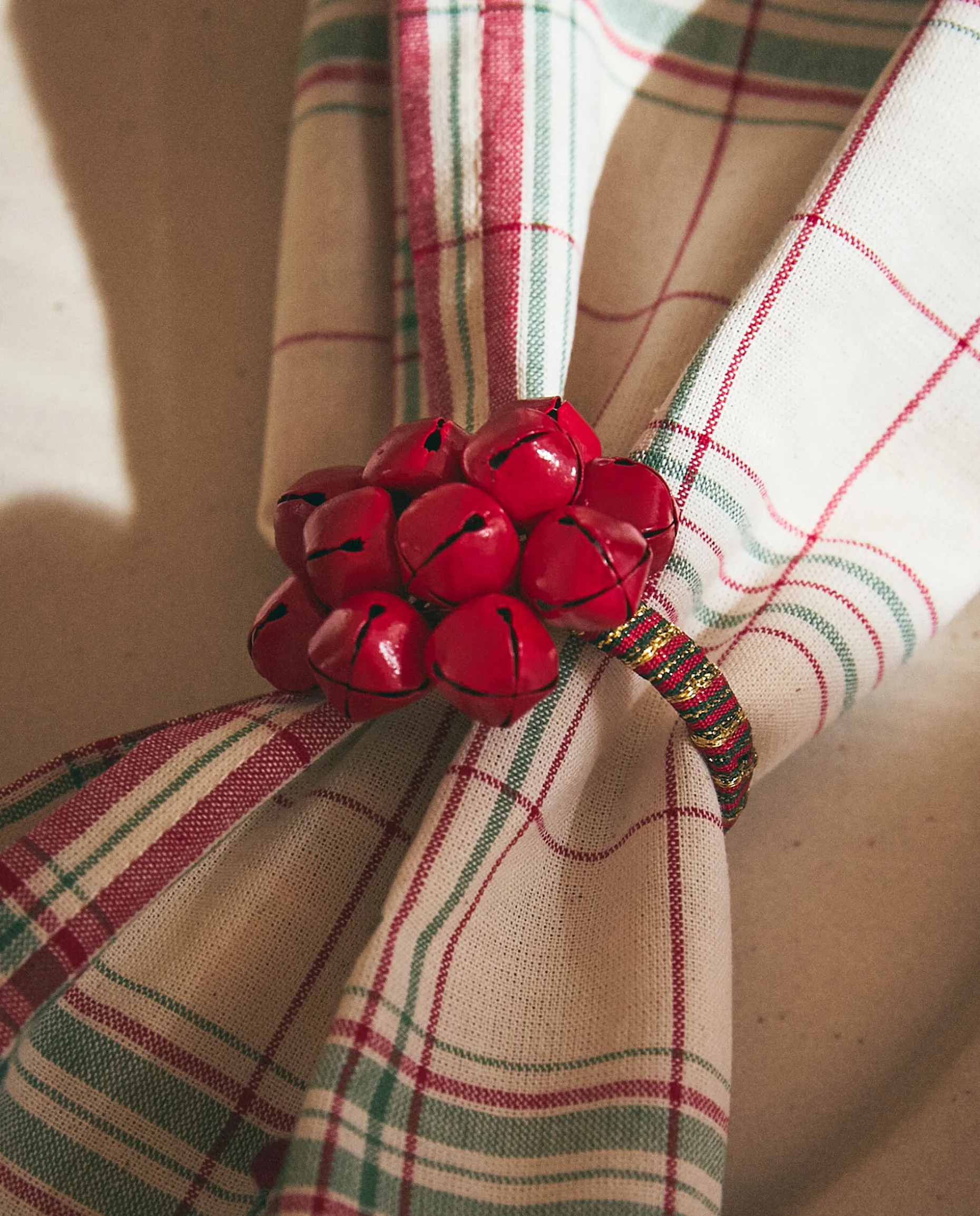 Pack Of Christmas Sleigh Bell Napkin Rings