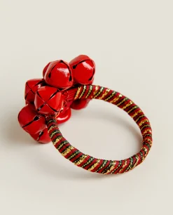 Pack Of Christmas Sleigh Bell Napkin Rings