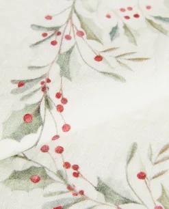 Pack Of Jacquard Cotton Napkins With Christmas Holly