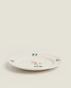 Painted Floral Dinner Plate