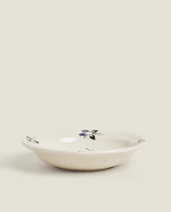 Painted Flower Soup Plate