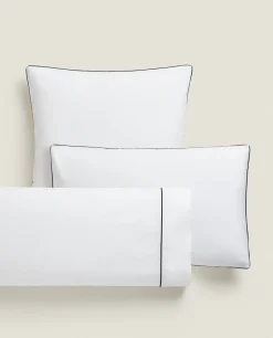 Pillowcase With Colored Piping Detail