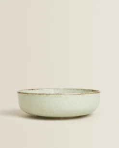 Porcelain Bowl With Antique Finish Rim