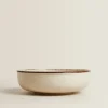 Porcelain Bowl With Antique Finish Rim