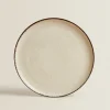 Porcelain Dinner Plate With Antique Finish Rim