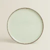Porcelain Dinner Plate With Antique Finish Rim
