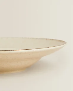 Porcelain Pasta Plate With Antique Finish Rim