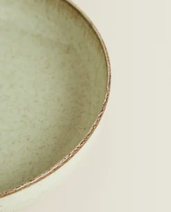 Porcelain Soup Plate With Antique Finish Rim