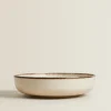 Porcelain Soup Plate With Antique Finish Rim