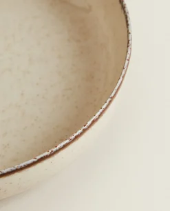 Porcelain Soup Plate With Antique Finish Rim