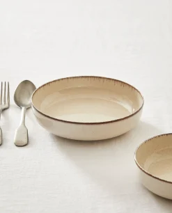 Porcelain Soup Plate With Antique Finish Rim