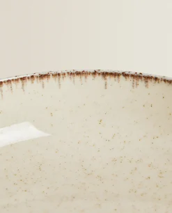 Porcelain Soup Plate With Antique Finish Rim
